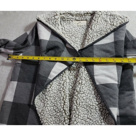 Thread & Supply Womens Buffalo Check Sherpa Lined Open Cardigan Jacket Size M - Picture 11 of 12